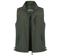 Yukirtiq Chaleco Deportivo para Hombre Chaleco de Secado Rápido Chaleco de Pesca Chaqueta Sin Mangas para Fotografia Trabajo Chaleco de Caza, Verde, 3XL