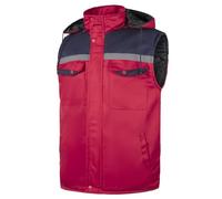 Yukirtiq Hombre Chaleco de Trabajo de Cremallera Cintas Reflectantes Invierno Chaleco Acolchado Bicolor con Capucha Ropa de Trabajo Chaqueta sin Mangas con Alta Visibilidad