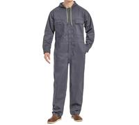 Yukirtiq Hombre Mono de Trabajo Mecánico Peto de Trabajo Industria Mono Trabajo Manga Larga Garaje Ropa de Trabajo con Capucha Mujer Traje de Trabajo, Gris, L