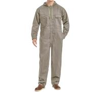 Yukirtiq Hombre Mono de Trabajo Mecánico Peto de Trabajo Industria Mono Trabajo Manga Larga Garaje Ropa de Trabajo con Capucha Mujer Traje de Trabajo, Caqui, XXL