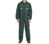 Yukirtiq Hombre Pantalones con Peto de Trabajo para jardín y Garaje, Encapuchado Mono de Trabajo Mecánico o Industria Cintas Reflectantes Resistente al Aceite para Mecánicos, Verde, L