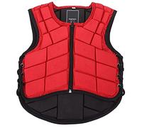 YUKOFE Chaleco Ecuestre para niños Acolchado de Espuma Seguridad Equipo de protección para Montar a Caballo Protector Corporal Rojo Ajustable Cómodo Amortiguador para niños Jinetes (CL)