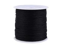 YUKOFE Cordón de nudo chino de nailon, hilo de macramé de de rata, cuerda de tejer duradera para hacer joyas, pulseras, collares, decoración del hogar, negro, 100M, 0,8mm, 1 rollo