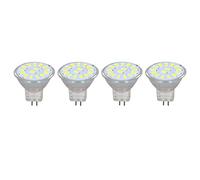 YUKOFE Pack de 4 bombillas LED MR11 de 15 LED, 5 W y 500 lúmenes; base de doble pin, sin parpadeos y con protección ocular, ideal para salas de estar y focos de iluminación de paisajes. (Cool White)
