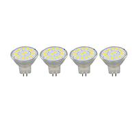 YUKOFE Pack de 4 bombillas LED MR11 de 15 LED, 5 W y 500 lúmenes; base de doble pin, sin parpadeos y con protección ocular, ideal para salas de estar y focos de iluminación de paisajes. (Warm White)