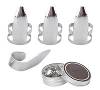 YUKOFE Púas de Dedo Púas de Guitarra Púas de Dedo de Metal para guitarristas 3 púas de Dedo índice 1 púa de Pulgar con Caja de Almacenamiento Durable Velocidad de reproducción rápida