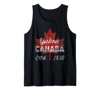 Yukon EST. 1898 Bandera de Canadá Arce Yukon Camiseta sin Mangas