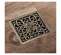 YUKORT Sumidero Cuarto de Baño Drenaje Drenaje 10 cm Antiguo Bronce Ducha Gravedad Flushing Balcón Baño Desagüe De Piso (Color : 16)