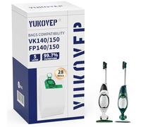 YUKOVEP - Juego de 28 bolsas Folletto VK140 y VK150, recambios compatibles, microfibra resistente, recambios compatibles FP 140-150 (28 bolsas)