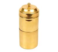 Yuktha Rasakraft - Máquina de filtro de café de latón, cafetera de goteo reutilizable tradicional para filtro Kaapi, dorado, 200 ml, ligera con tapa (acabado brillante)