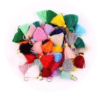 Yulakes 100 pendientes colgantes de borla con flecos colgante/borla encanto DIY pendientes hallazgos borlas falda borlas collar /Broche producción de cuentas de madera largo suéter cadena 2 cm