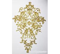 Yulakes 2 piezas de oro Embroidery de encaje para colgar ropa, accesorios de costura artesanales