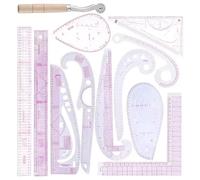 Yulakes 7 reglas de sastre, regla de curvatura francesa, juego de reglas de plástico para ropa, juego de reglas métricas francesas, regla de corte de costura, juego de regla métrica transparente