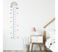 Yulakes Adhesivo de pared para niños, listón de medición para bebé, gráfico de altura, medidor de tallas para niños y bebés, arco iris 3D, altímetro para habitación infantil, pegatina de pared, 180 cm