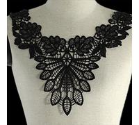 Yulakes - Apliques de costura para el cuello y la ropa bordada, color negro