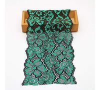 Yulakes - Cenefa Elástica de Encaje Vintage, Cinta Decorativa de Flores, Ribete de Boda, Artesanía, 18 cm de Ancho y 4,5 Metros de Longitud