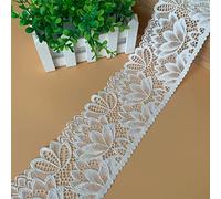 Yulakes Cinta de encaje elástica de 5 yardas, cinta de encaje, cinta decorativa de encaje con flores, para manualidades, lencería, vestido de boda, decoración, 10 cm de ancho (blanco)