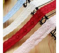 Yulakes Cinta de encaje hueca con bordado de algodón vintage, 2,7 cm, 5 yardas, tela de encaje para costura, vestidos, cortinas, sofás, muñecas/mascotas (beige)