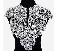Yulakes - Collar de encaje para decoración de vestidos y manualidades, delanteras + traseras, talla única