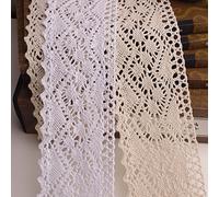 Yulakes - Tira de encaje de algodón, 2,74 m y 8 cm, de estilo vintage, para costura, artesanía, decoración, bodas, scrapbooking, paquetes de regalo