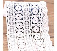 Yulakes Tira de encaje de algodón blanco, 1,83 m de largo y 11 cm de ancho, de estilo vintage, para costura, artesanía, decoración, bodas, libro de recortes, paquetes de regalo, blanco