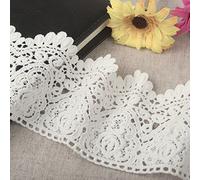 Yulakes - Tira de encaje de algodón blanco, 2,74 m y 9 cm, de estilo vintage, para costura, artesanía, decoración, bodas, scrapbooking, paquetes de regalo