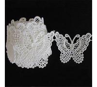 Yulakes - Tiras de encaje, mariposa, de algodón, 3 yards 5 cm, de estilo vintage, para costura, artesanía, manualidades, decoración, bodas