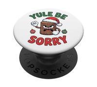 Yule Be Sorry Funny Sarcástico Anti Christmas Hater Yule Log PopSockets PopGrip Adhesivo