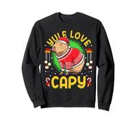 Yule Love Capy Cute Capybara Juego de palabras de Navidad Sudadera
