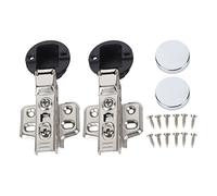 YULEESIYIP 2Set Stainless Steel 201 Cabinet Glass Door Hinge 35 Cup Glass Door Dam Buffer Hinge (Half-Randonnée du milieu de coude 9 mm)