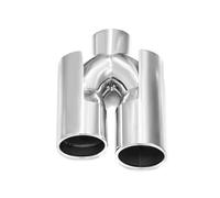 YULEGUDI Cola Escape Coche para 535i X1 X3 320i E90 E92 1 Pieza De Punta De Escape Doble De Acero Inoxidable Silenciador Universal Boquilla De Tubo De Escape(Silver)