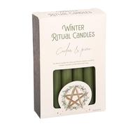 Yuletide Decor: velas de hechizo de solsticio de invierno de cedro y pino, rituales paganos de vacaciones, velas Yule UK - Paquete de velas aromáticas rituales de invierno