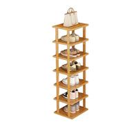 yulewiix Organizador de zapatos de 5/7/8 niveles, zapatero vertical, zapatero estrecho de madera, estante esquinero para zapatos, torre de zapatos alta, zapatero de pie para armario M