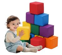 YULEYU 12 Bloques Espuma Bebe, Bloques Psicomotricidad, Suaves para Aprendizaje Temprano, Bloques Cúbicos y Juguetes para Escalar, Juguetes de Construcción para Niños Pequeños
