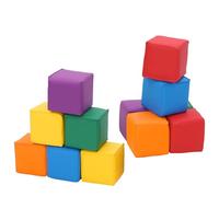 YULEYU Bloques de Espuma, Psicomotricidad Infantil, Juguetes de Construcción para Niños Pequeños Set de 12, Suaves para Aprendizaje Temprano, Bloques Cúbicos y Juguetes para Escalar, Arcoíris