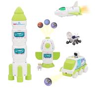 YULEYU Cohete Juguete, Modelo Avión Espacial con Astronauta, Nave Espacial para Niños y Niñas, Kit Exploración (Verde) con Sonido y Luz, Regalo Días Festivos