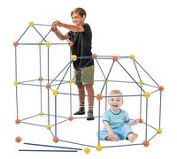 YULEYU Fort Building Kit para niños, 158 piezas DIY Castillo Construir Tienda de campaña para interiores y exteriores, juguete STEM BAU, regalo educativo para niñas y niños