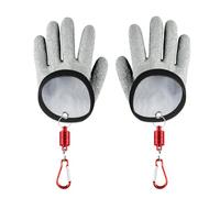 YULIAO 2Pcs Profesional Guante de Pesca, Guantes de Pesca Anticorte, Guantes de Pesca Impermeables, Guantes de Caza, con Liberación Magnética, para la Pesca Al Aire Libre