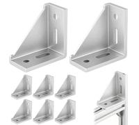 YuLiMirich 8 ángulos de aluminio, perfil de aluminio 40 x 80 mm, conector de esquina de 90 grados para perfiles de aluminio, material de fijación robusto para perfiles de aluminio, ángulo de aluminio