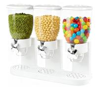 YuLiMirich Cereal Dispenser - Dispensador triple de cereales para encimera, juego de 3 recipientes herméticos para cereales, arroz, granos, dulces, granos de café