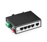 YuLinca 5 Port PoE+ Industrial DIN-Rail Switch, 4 Ports PoE+ and 1 Uplink, 10/100Mbps Fast Ethernet, DIN Rail & Wall Mount Included, Unmanaged IP30 Industrial Switch