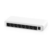 YuLinca Conmutador Ethernet Gigabit de 8 Puertos, 4 x 100/1000Mbps Puertos, Mini de plástico no administrado de Escritorio y Montaje en Pared Ethernet Hub Splitter