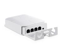 YuLinca Extensor PoE de 4 Puertos para Exteriores, 1 PoE en 3 Salidas PoE, IEEE 802.3 AF/at 30W PoE repetidor con 10/100Mbps, Interruptor de Paso PoE Impermeable para Montaje en Pared