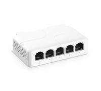 YuLinca Extensor PoE de 5 puertos con 1 PoE en 4 salidas PoE, IEEE 802.3 af/at/bt 90W PoE repetidor con 10/100Mbps, interruptor de paso PoE de montaje en pared y riel DIN