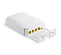 YuLinca Extensor PoE Gigabit de 4 Puertos para Exteriores, 1 PoE en 3 Salidas PoE, IEEE 802.3 AF/at 30W PoE repetidor con 10/100/1000Mbps, Interruptor de Paso PoE Impermeable para Montaje en Pared