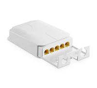 YuLinca Extensor PoE Gigabit para exteriores de 5 puertos, 1 PoE en 4 salidas PoE, repetidor PoE IEEE 802.3 af/at/bt 90W con conmutador de paso PoE impermeable 10/100/1000Mbps, montaje en pared