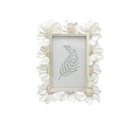 YULINK Marco de fotos vintage de 4 x 6 pulgadas, marco de fotos blanco antiguo, para mesa y pared, diseño floral decorativo retro, decoración del hogar, arte de galería de fotos antiguas