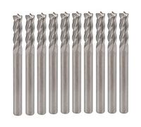 YULIXIA-EU 10pcs acrílico carburo CNC 4 Flautas cortador de fresado Bit 3.175 / 12mm Fund Mills