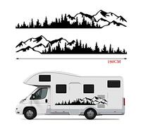 YULLING - 2 pegatinas de vinilo para coche con diseño de árbol de montaña y bosque, calcomanías y adhesivos para carrocería de coche, vinilo gráfico para coche, SUV, RV, autocaravana y remolque