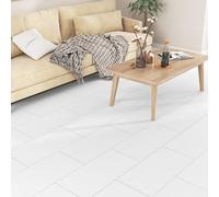 Yullpaper 15 Piezas Baldosas Adhesivas Suelo Blanco Suelo Vinilo Autoadhesivo Baño Impermeable Vinilo Suelo Cocina Suelo PVC Lavable Loseta Vinilica Blanco Losetas Autoadhesivas 60cm x 30cm